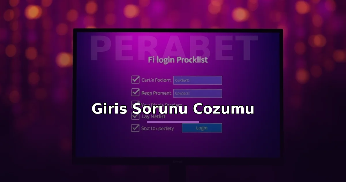 Perabet Giriş Yapamıyorum 3 Perabet giriş sorunu çözümü: ekranda giriş sorunu kontrol listesi