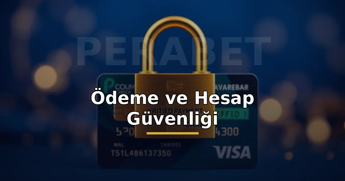Perabet Güvenilir mi? 3 Perabet ödeme ve hesap güvenliği: kart üzerinde kilit ve doğrulama simgesi