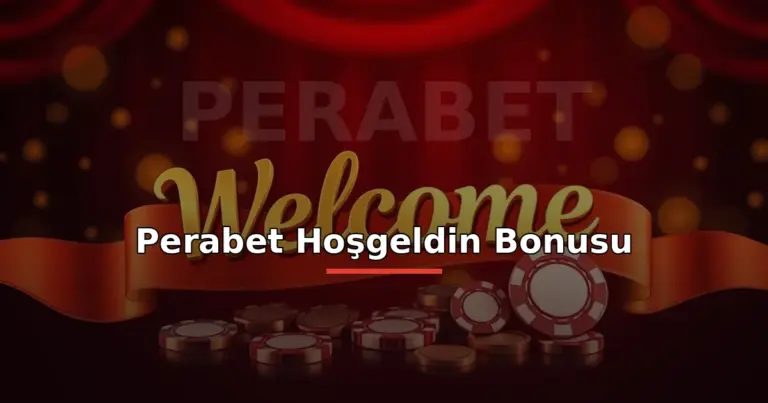 Perabet hoşgeldin bonusu: altın karşılama kurdelesi, jeton ve para görseli