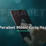 Perabet mobil giriş yap: telefonda giriş butonuna dokunan el görseli