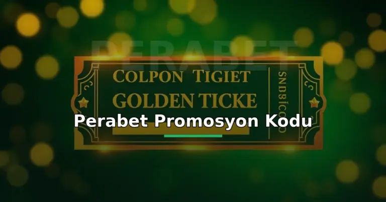 Perabet promosyon kodu: kod alanı olan parlayan altın kupon görseli