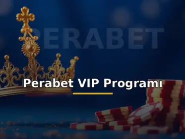 Perabet VIP programı: altın taç ve casino jetonlarıyla lüks VIP görseli